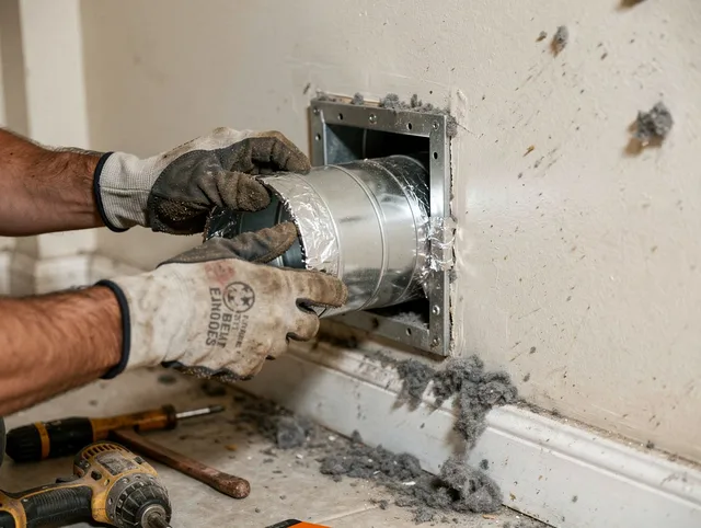Professional dryer vent repair and installation by Duarte Dryer Vent Cleaning in Duarte